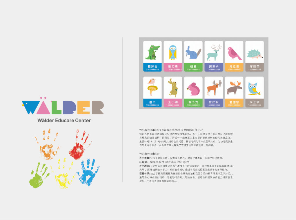 WALDER 沃德国际日托中心品牌与吉祥动物图腾体系